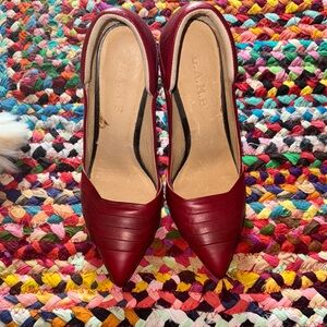 L.A.M.B by Gwen Stefani Deep Red Leather Heels